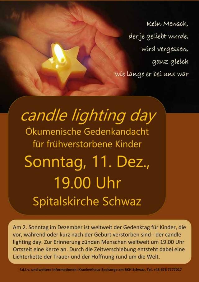 Candle lighting day 11.12.2022, Krankenhaus-Seelsorge BKH Schwaz
