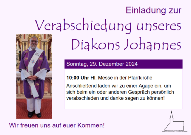 Verabschiedungsgottesdienst von Diakon Johannes