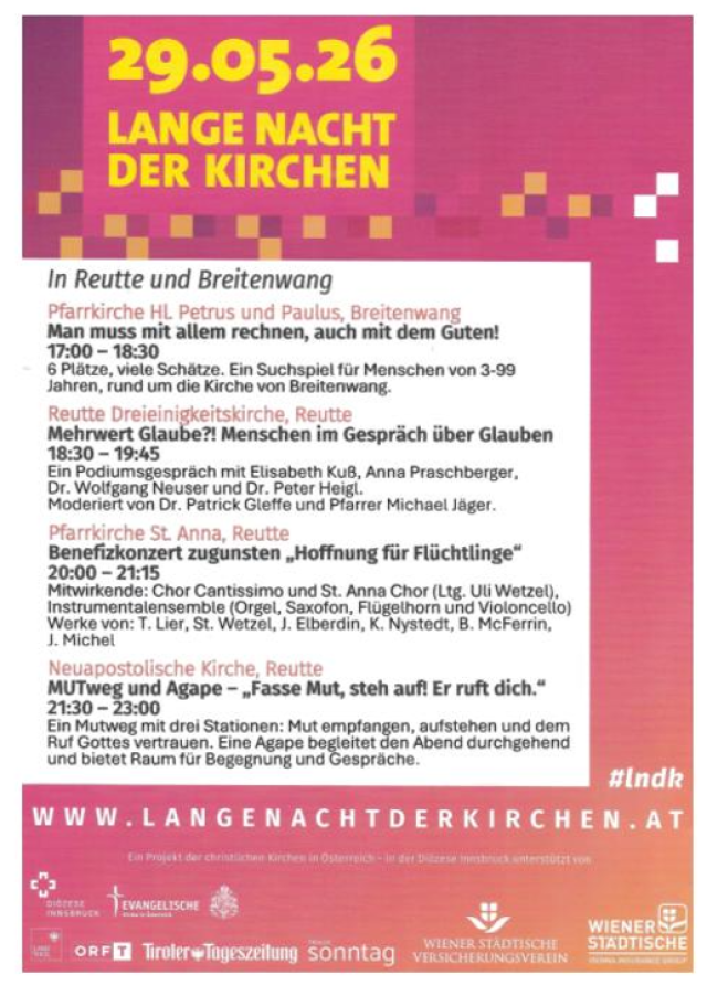 Lange Nacht der Kirchen 2026