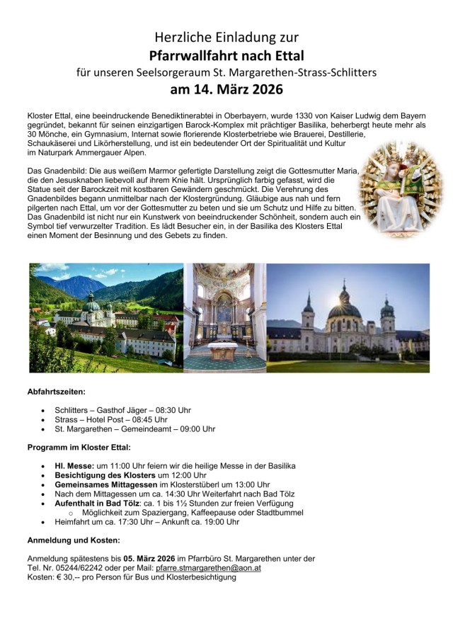 Pfarrwallfahrt nach Ettal