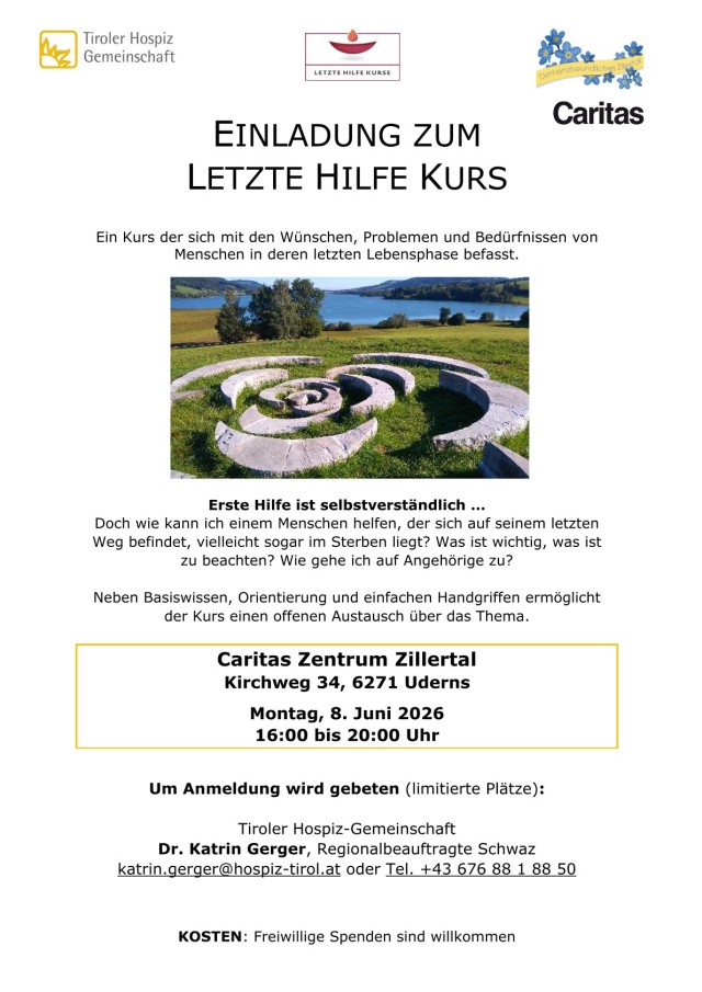 Einladung zum letzte Hilfe Kurs
