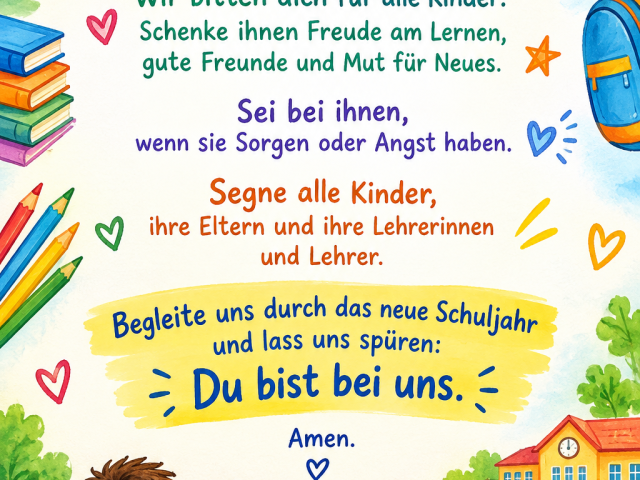 Wir wünschen einen guten Schulstart!