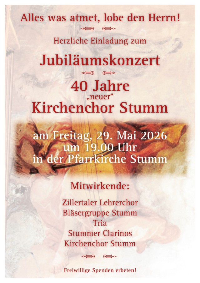 Jubiläumskonzert 40 Jahre "neuer" Kirchenchor Stumm