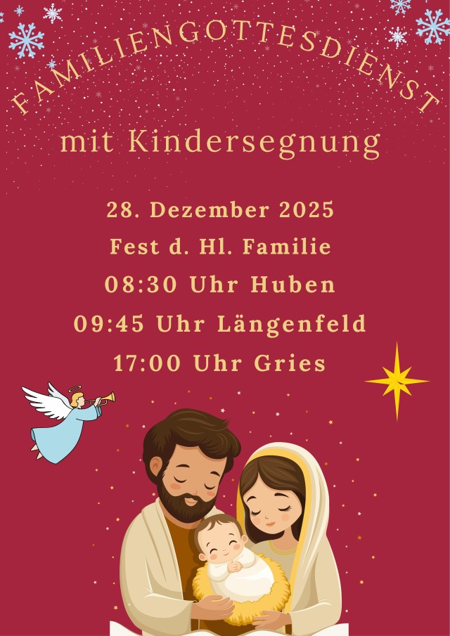 Fest der Hl. Familie - Sonntag 28. Dezember 2025 9.45 Uhr