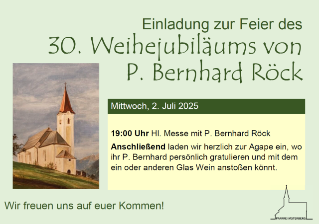 30. Weihejubiläum P. Bernhard Röck OSB