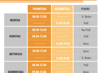 Neue Öffungszeiten Pfarrbüros