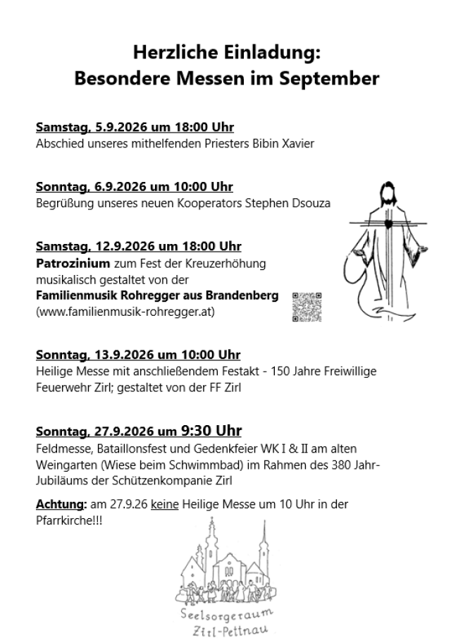 Besondere Messen im September