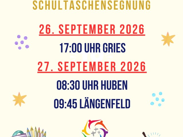 Schul- u. Kindergartentaschensegnung
