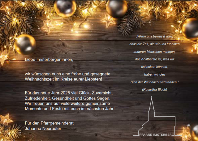 Weihnachtsgrüße der Pfarre