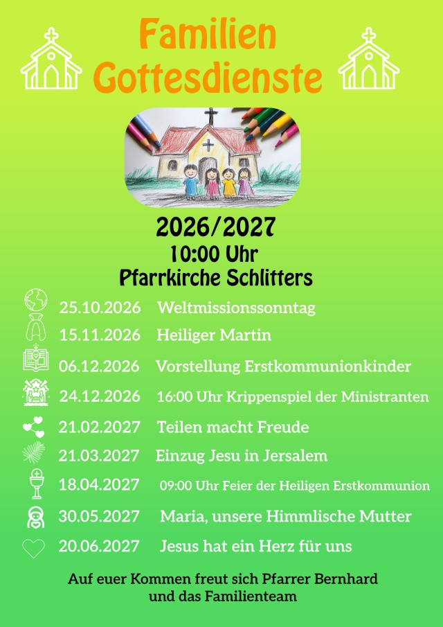 Termine Kinder- und Familiengottesdienste