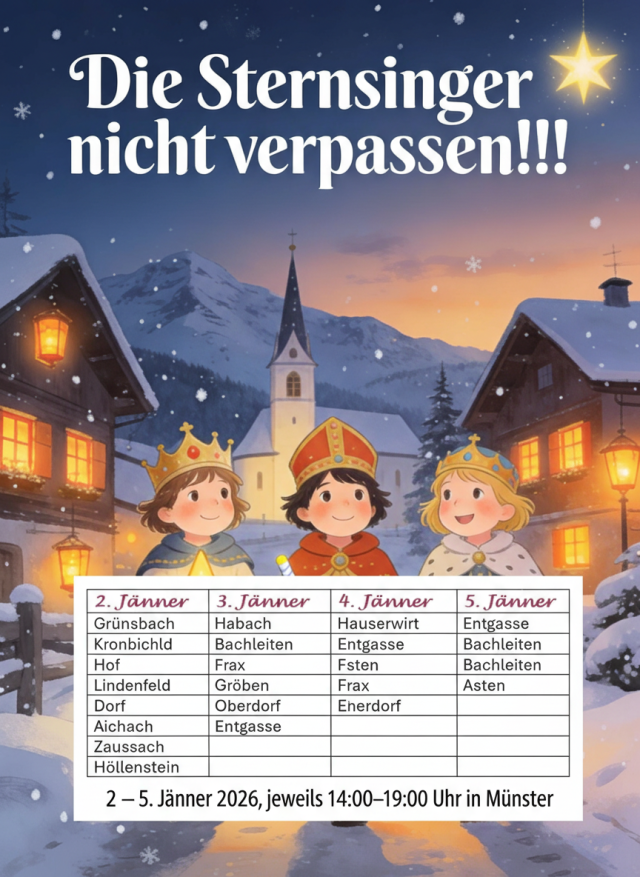 Sternsinger Termine + Orte 2026