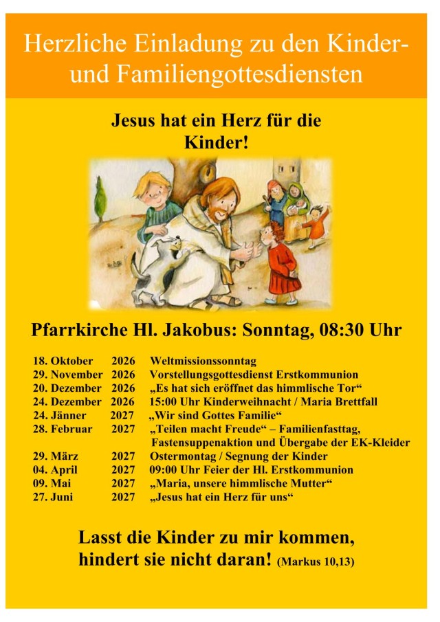 Termine Kinder- und Familiengottesdienste