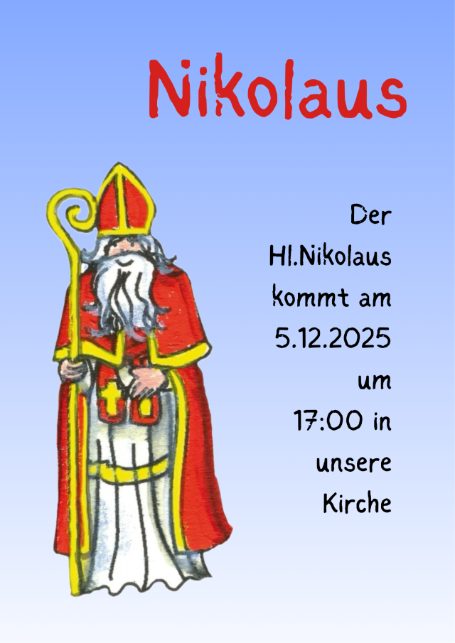 Nikolaus kommt in unsere Pfarrkirche