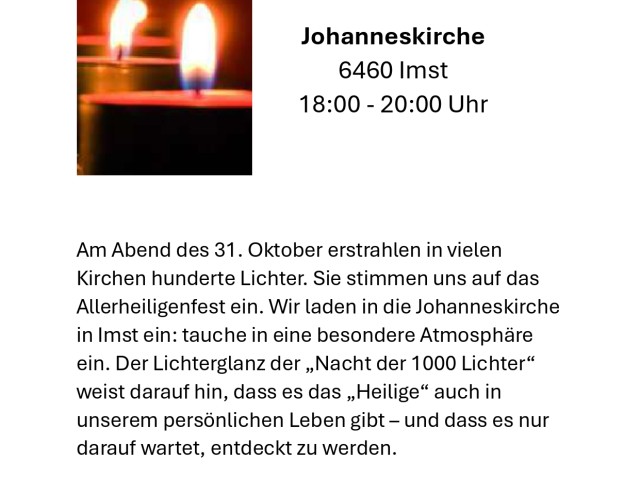 Nacht der 1000 Lichter in Imst
