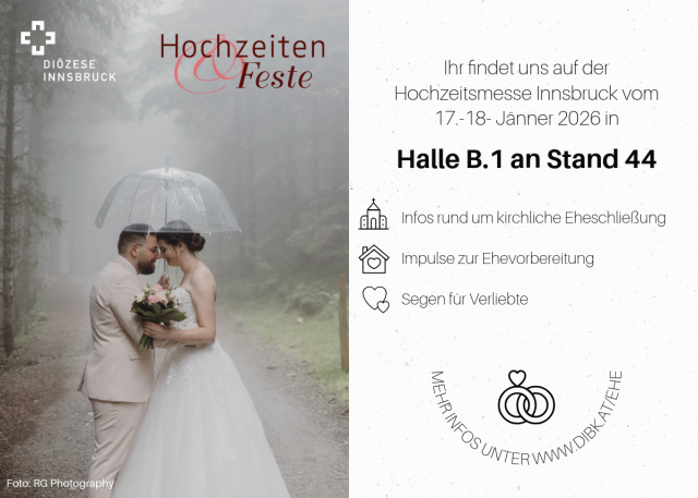 Bild eines Paares unter Schirm, Ankündigung zur Hochzeitsmesse (Foto RG Photography)