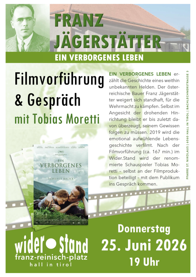 Filmabend mit Gespräch: Franz Jägerstätter