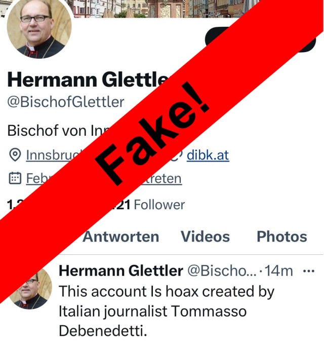 Gefälschter X-Acount: Diözese Innsbruck warnt