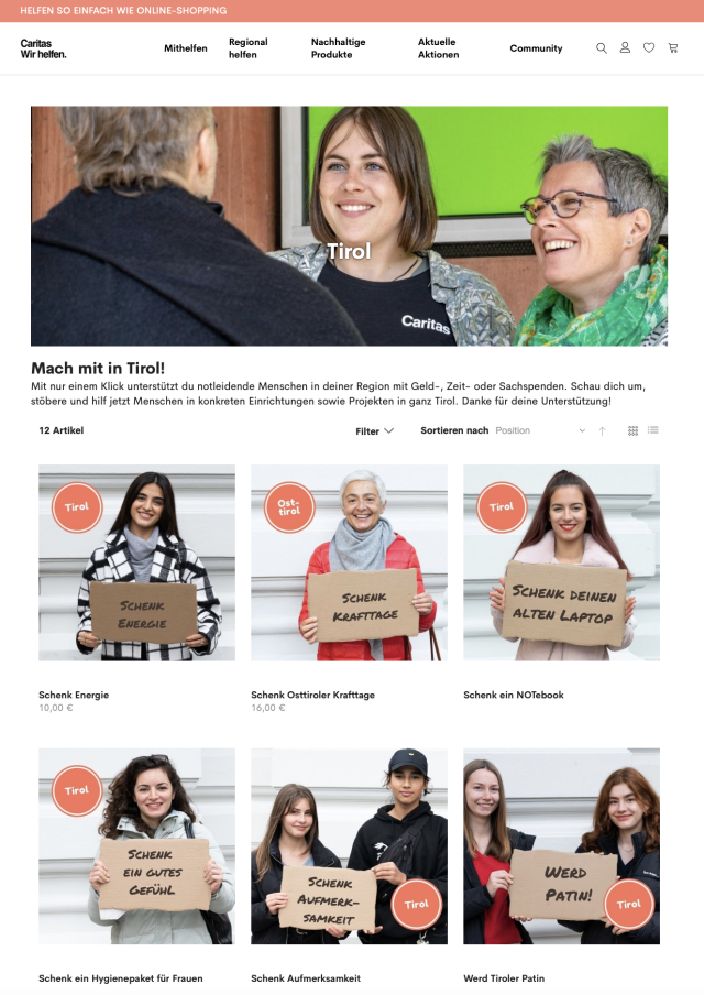 Mit einem Mausklick Menschen in Not helfen