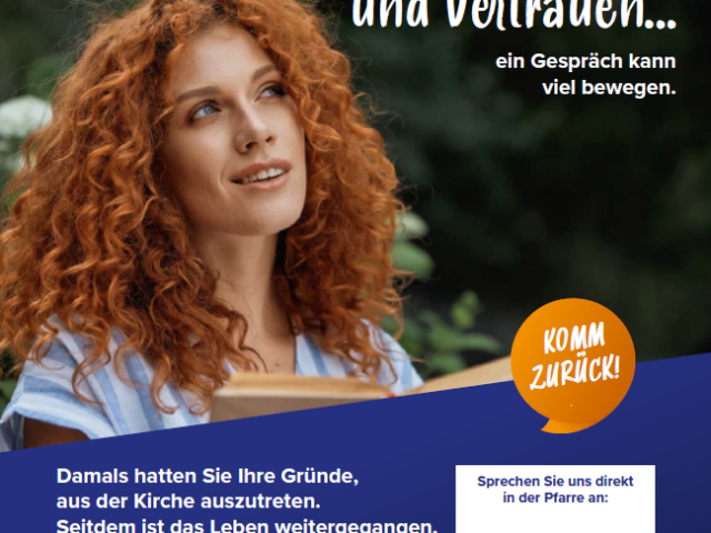 Plakatserie zur Rückkehr in die Katholische Kirche
