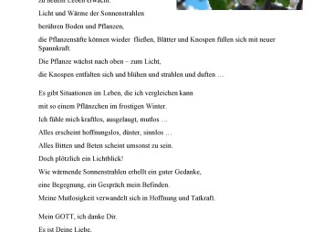 Text einer Exerzitienteilnehmerin