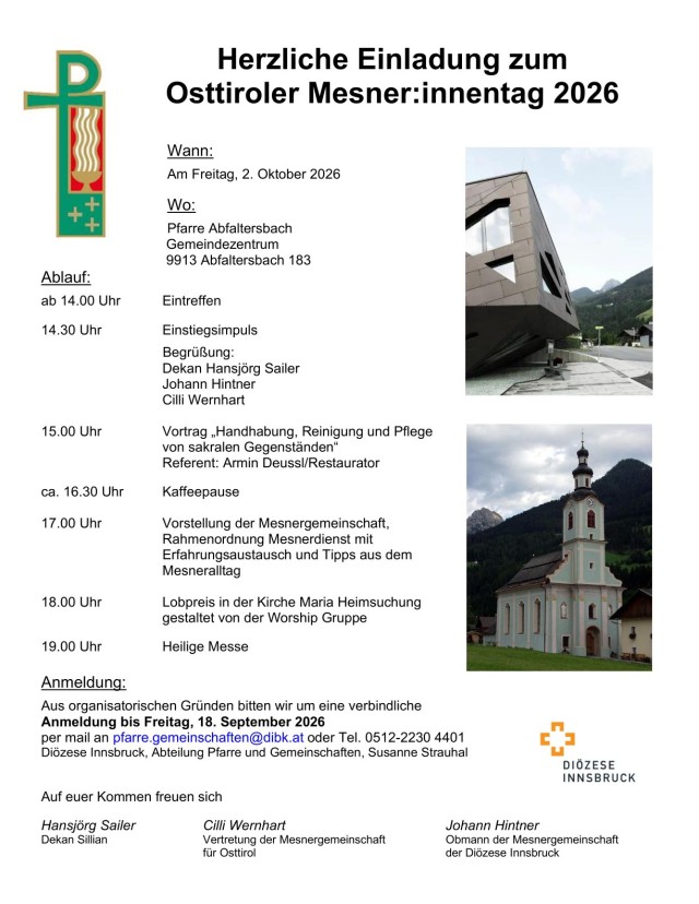 02. Oktober 2026 - Mesnertag in Osttirol