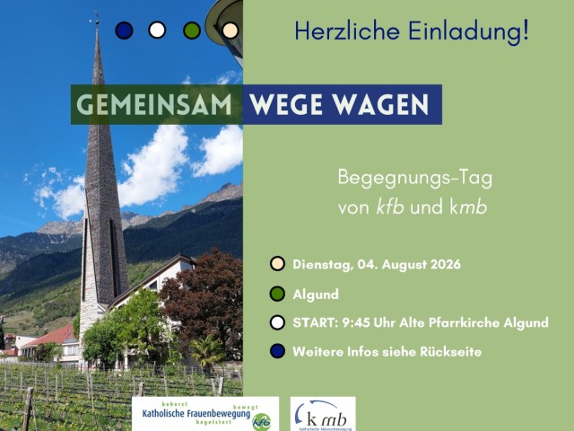 Herzliche Einladung: Gemeinsam Wege wagen - Begegnungstag von kfb und kmb