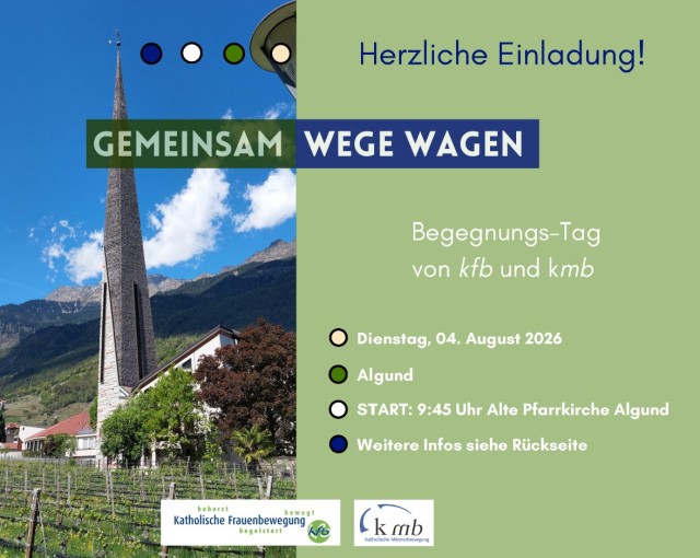 Herzliche Einladung: Gemeinsam Wege wagen - Begegnungstag von kfb und kmb