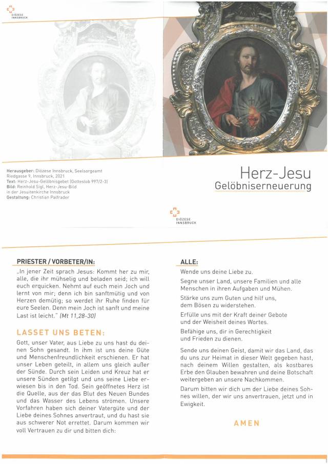 Herz-Jesu - Gebetsblätter