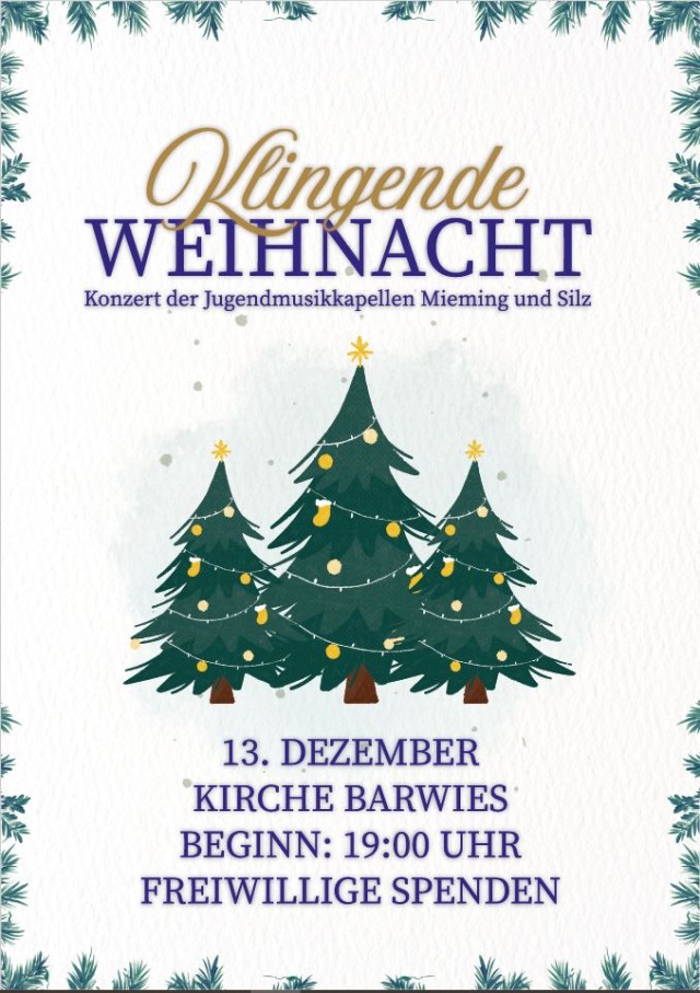 WEIHNACHSTKONZERT DER JUGENDMUSIKKAPELLEN