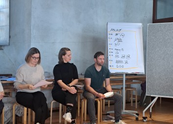 Biografieworkshop_Referent:innen (v.links n.rechts): Katharina Walter (Tiroler Landesmuseen), Laura Kogler (Ötztaler Museen), Nicolas Bleck (Weltha...