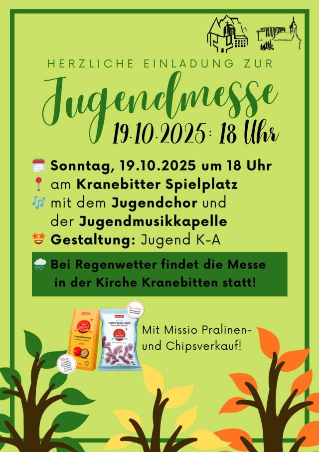 Jugendmesse am 19.10. um 18:00 am Kranebitter Spielplatz