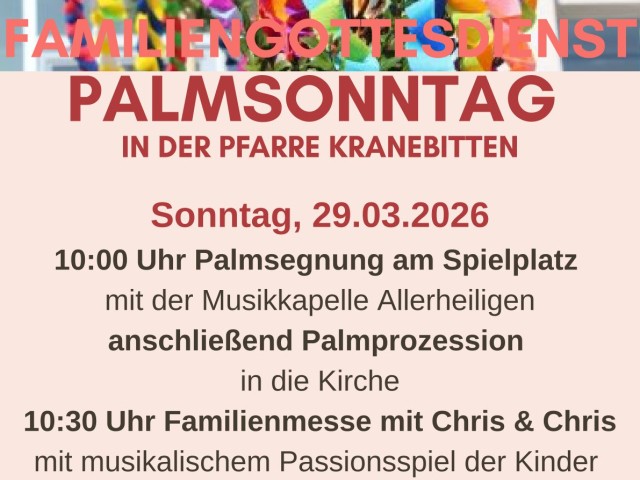 Palmsonntag 10:00 Familiengottes mit Palmsegnung am Spielplatz
