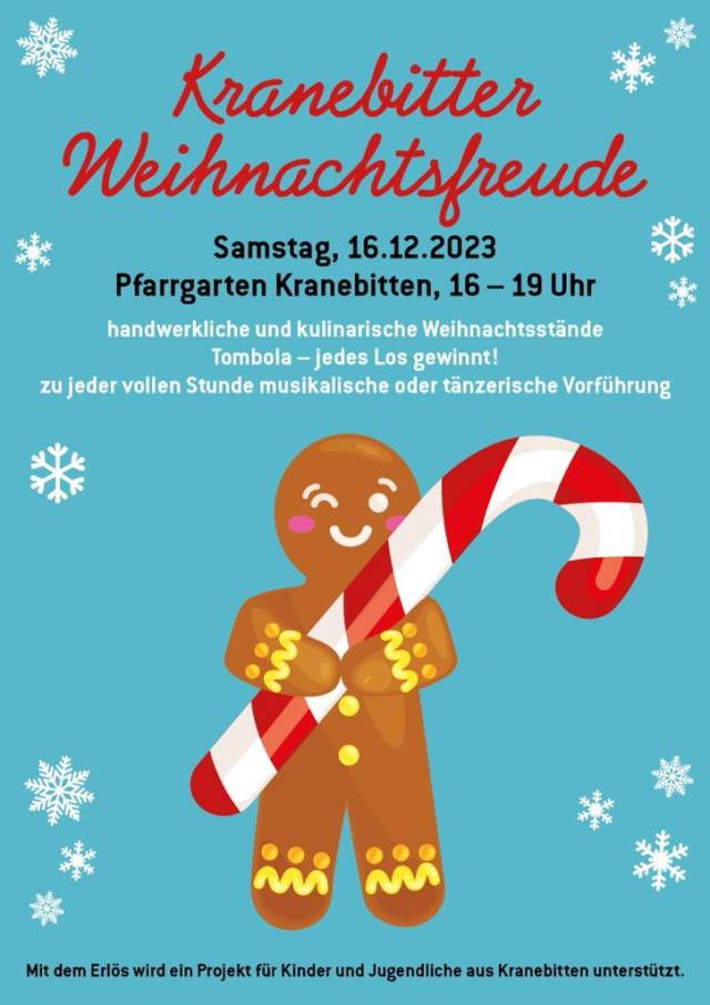 SA, 16.12. 16:00 - 19:00 Uhr Kranebitter Weihnachtsfreude - Pfarrgarten Kranebitten