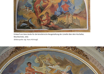 Entwurf Von Hans Andre Für Die Künstlerische Neugestaltung Der Lünette über Dem Hochaltar, Mischtechnik, 1950   Bilderquelle Vgl  Hans Hörtnagl (mi...