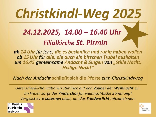 Christkindlweg am 24. Dezember in St. Pirmin