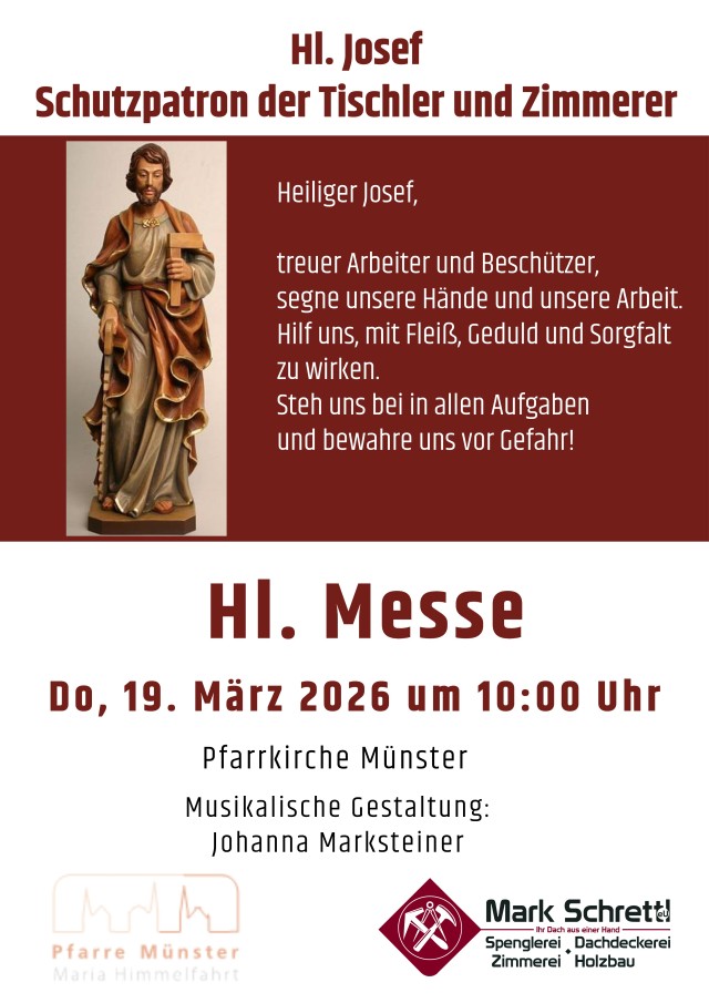 Hl. Josef - Do, 19. März um 10.00 Uhr Pfarrkirche Münster