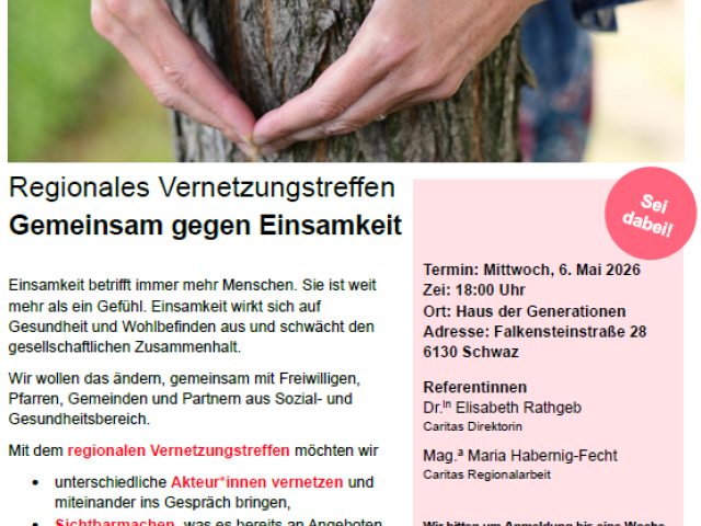 Gemeinsam gegen Einsamkeit - regionales Vernetzungstreffen