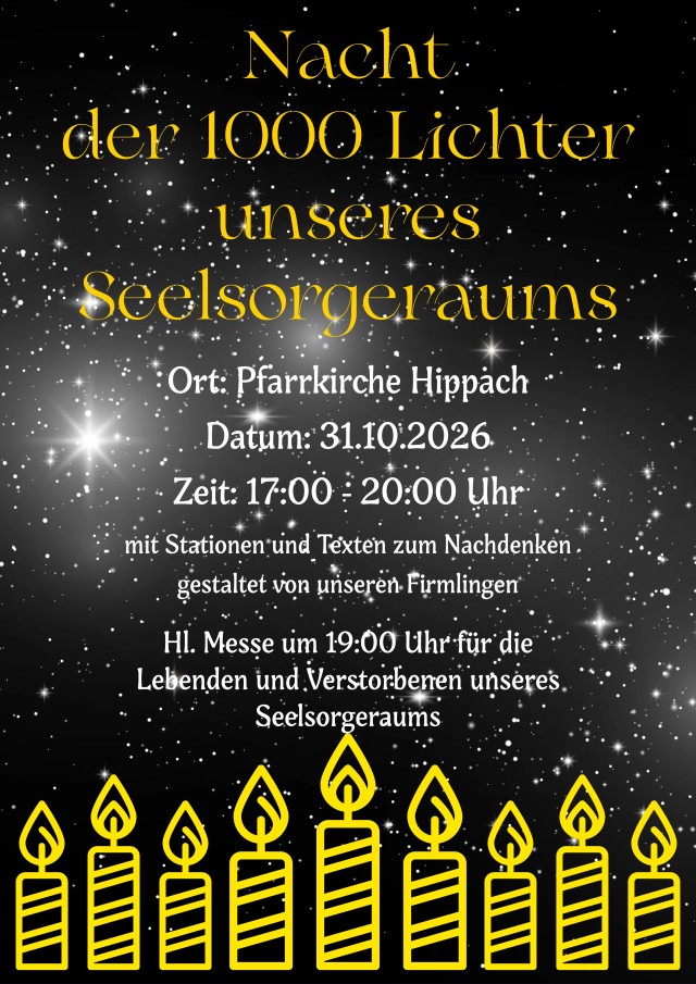 Nacht der 1000 Lichter unseres Seelsorgeraums