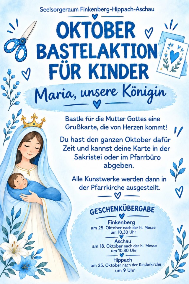Oktober-Bastelaktion für Kinder - Maria, unsere Königin