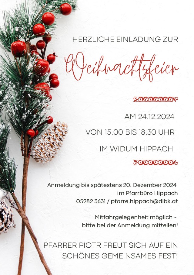 Weihnachtsfeier mit Pfarrer Piotr im Widum Hippach